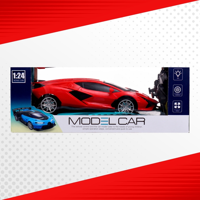 Машина радиоуправляемая &laquo;Купе&raquo;, 1:24, световые эффекты, работает от батареек, цвет красный