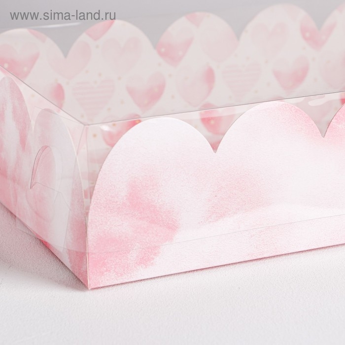 Коробка для печенья, кондитерская упаковка с PVC крышкой, &laquo;Для любимых&raquo;, 20 х 30 х 8 см