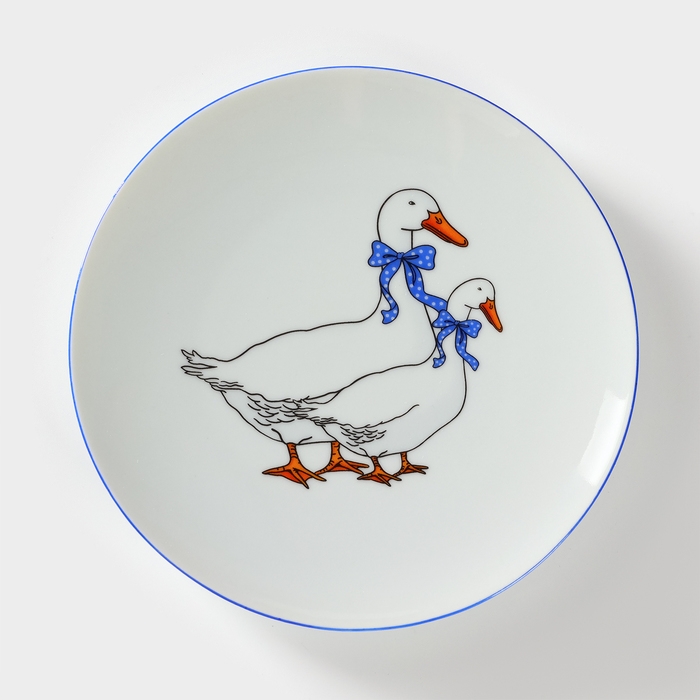 Набор фарфоровый для завтрака &laquo;Гуси&raquo;, 3 предмета