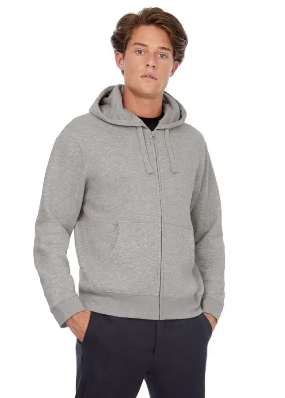 Толстовка мужская Hooded Full Zip серый меланж, размер XXL Толстовка мужская Hooded Full Zip серый меланж, размер XXL