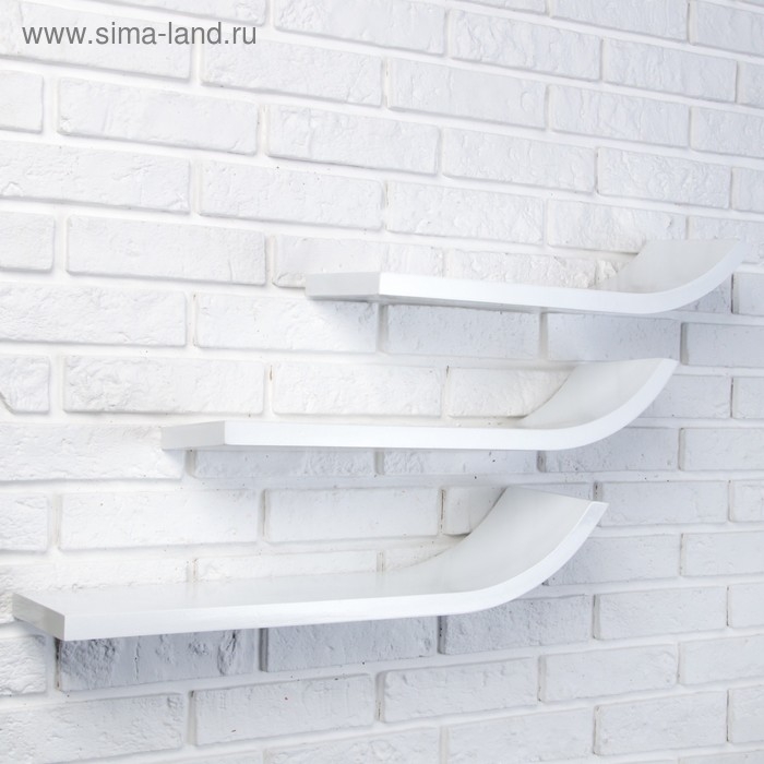 Набор настенных полок Набор настенных полок "Лыжи" белые, 60*15см, толщина 3см