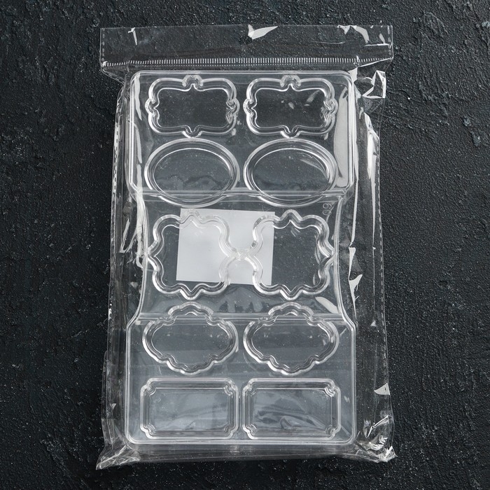 Форма для конфет и шоколада &laquo;Рамочка&raquo;, 10 ячеек, 20&times;12&times;2,5 см, цвет прозрачный