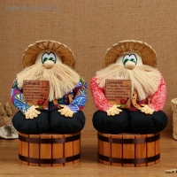 Оберег - домовой "Берендей в шляпе, сидит на бочке", h = 30 см, d = 19, микс Оберег - домовой "Берендей в шляпе, сидит на бочке", h = 30 см, d = 19, микс