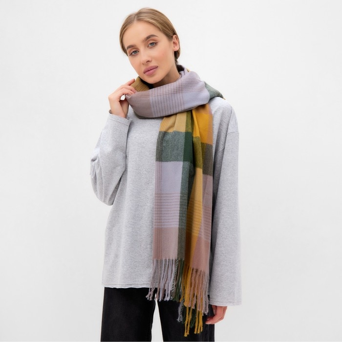 Шарф зимний с кистями MINAKU 65*180 + 8 см клетка Шарф зимний с кистями MINAKU 65*180 + 8 см клетка