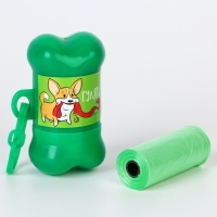 Контейнер с пакетами для уборки за собаками &laquo;Гулять&raquo; (рулон 15 шт)