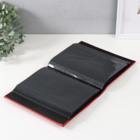 Фотоальбом на 200 фото 10х15 см "Классика" 2 золотых полоски МИКС кожзам 18х23х5,5 см