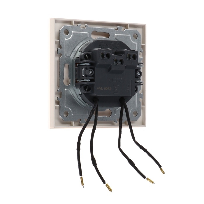 Выключатель TOT Matte Glass, 10 А, 2 кл., с подсветкой, скрытый, стекло, бежевый