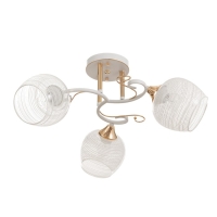 Люстра потолочная Жаклин 3хE27 40Вт Белый, золото Люстра потолочная Жаклин 3хE27 40Вт Белый, золото