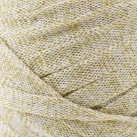 Трикотажная пряжа "Риббон" с люрексом 85м/170±5 гр (Белый, люрекс: Золото) Трикотажная пряжа "Риббон" с люрексом 85м/170±5 гр (Белый, люрекс: Золото)