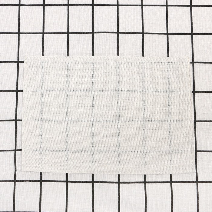 Фартук Экономь и Я Клетка.цвет светло-серый 56*70&plusmn;4см, 100% хл, рогожка