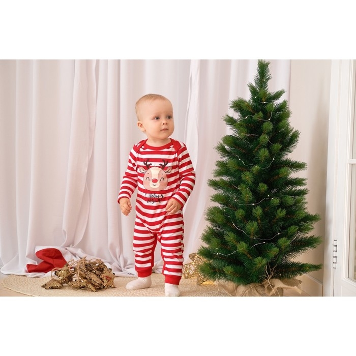 Комбинезон Крошка Я &laquo;Оленёнок&raquo;, рост 62-68 см, цвет красный/белый