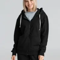 Толстовка на молнии с капюшоном Unit Siverga черная, размер M