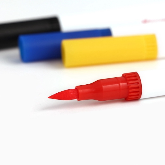 Маркер пищевой 2-х сторонний, набор 4 цвета (Красный, синий, жёлтый, чёрный)