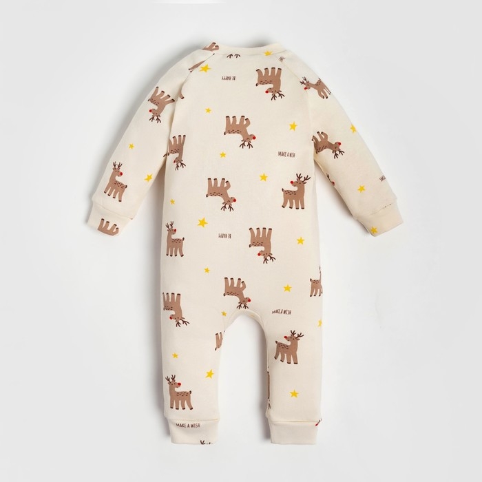 Комбинезон Крошка Я "Merry Xmas", рост 80-86 см, цвет бежевый