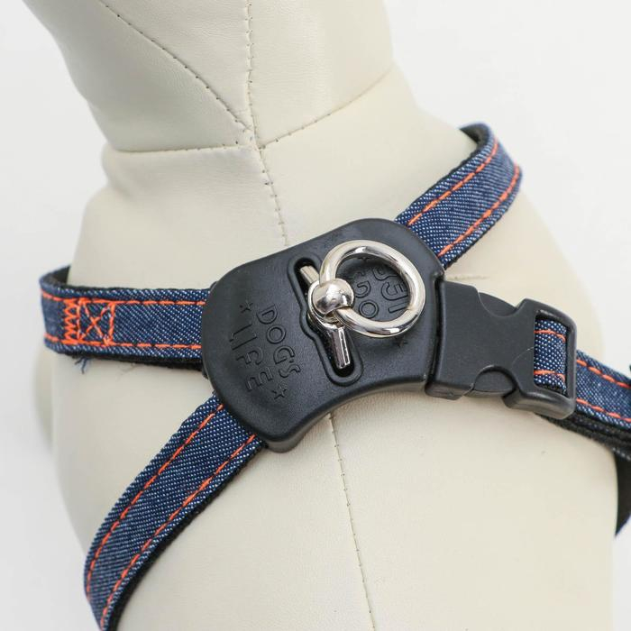 Шлейка многоразмерная регулируемая быстросъемная, ОГ+ОШ 40-70 см, до 15 кг, джинс-черная Шлейка многоразмерная регулируемая быстросъемная, ОГ+ОШ 40-70 см, до 15 кг, джинс-черная