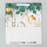 Пакет подарочный новогодний ламинированный вертикальный, конгревное тиснение &laquo;Счастья в Новом году&raquo;, ML 23 х 27 х 11.5 см, Новый год