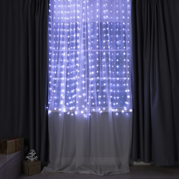 Умная гирлянда «Занавес» 2 × 2 м роса, IP20, серебристая нить, 400 LED, приложение, свечение RGB, USB Умная гирлянда «Занавес» 2 × 2 м роса, IP20, серебристая нить, 400 LED, приложение, свечение RGB, USB
