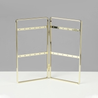 Подставка-книжка под серьги, 2 секции, 2 ряда, 16&times;20&times;2 см, цвет золотой