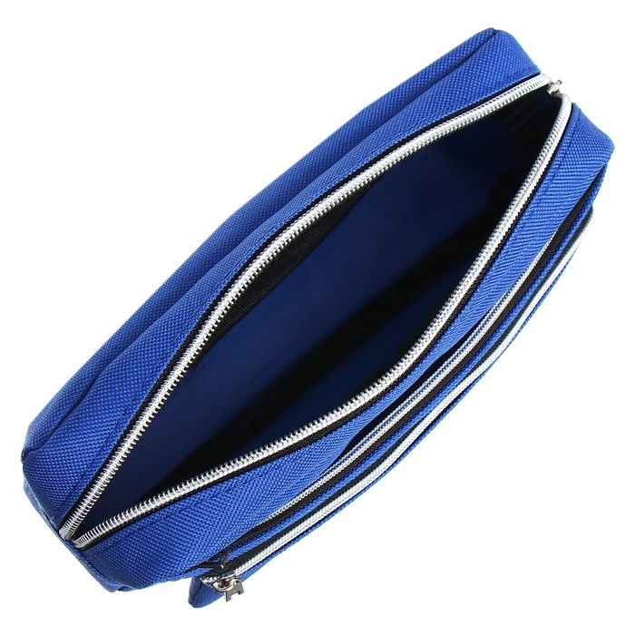 Пенал мягкий 3 отделения, 130 х 210 х 100 мм, объёмный, Calligrata, синий