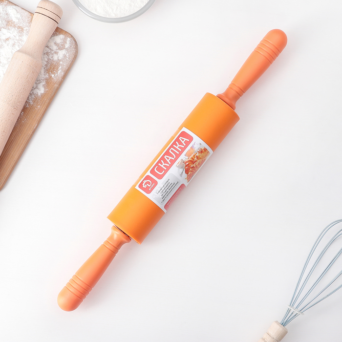 Скалка Доляна «Севилья», 43×5 см, рабочая часть 19,5 см, цвет МИКС Скалка Доляна «Севилья», 43×5 см, рабочая часть 19,5 см, цвет МИКС