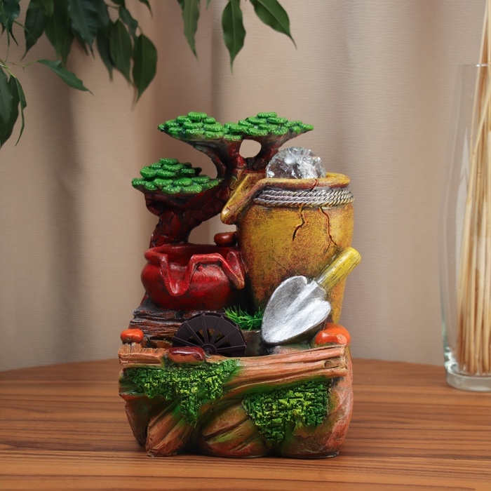 Фонтан Фонтан "Бочки и лопата" 27х18 см (с подсветкой)