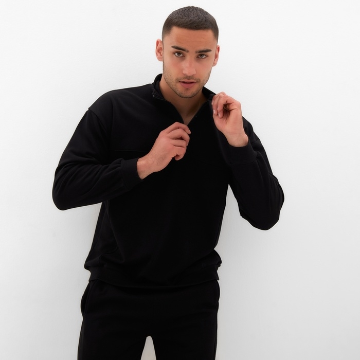 Джемпер мужской MINAKU: Casual Collection MAN цвет черный, р-р 48