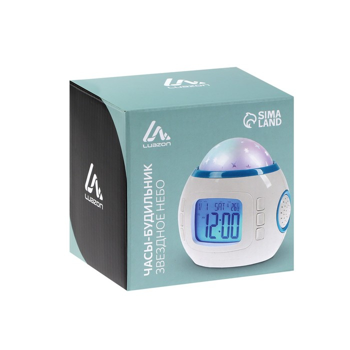 Будильник Luazon LB-10 Будильник Luazon LB-10 "Звездное небо", часы, 8 мелодий, белый