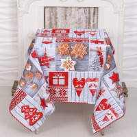 Скатерть новогодняя рогожка DomoVita &laquo;Чудеса&raquo; 110х150 см