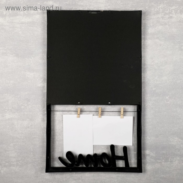 Фоторамка пластик на 7 фото 10х15 см Фоторамка пластик на 7 фото 10х15 см "Дом" чёрная 55,5х33 см