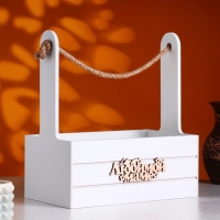 Ящик - кашпо деревянный 25х15х30 "Любимой Маме" Белый Ящик - кашпо деревянный 25х15х30 "Любимой Маме" Белый