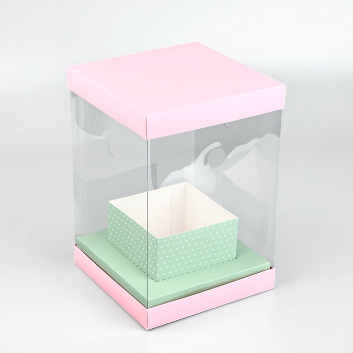 Коробка для цветов с вазой и PVC окнами складная &laquo;Нежность&raquo;, 16 х 23 х 16 см