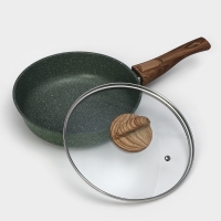 Сковорода Доляна «Форест», d=22 см, стеклянная крышка, съёмная ручка, антипригарное покрытие Сковорода Доляна «Форест», d=22 см, стеклянная крышка, съёмная ручка, антипригарное покрытие