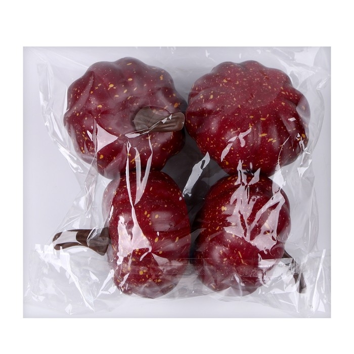 Фигурка для поделок и декора &laquo;Тыква&raquo;, набор 4 шт., размер 1 шт. &mdash; 6 &times; 6 &times; 6 см, цвет коричневый