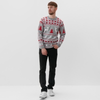 Джемпер вязаный KAFTAN "Новогодний" размер 44, серый