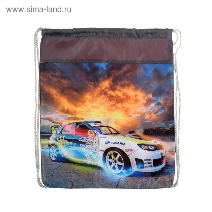 Мешок для обуви 420 х 340 мм, Calligrata МСО-5С, (мягкий полиэстер, плотность 210D), "Субару"