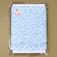 Кружевная эластичная ткань, 180 мм &times; 2,7 &plusmn; 0,5 м, цвет небесно-голубой