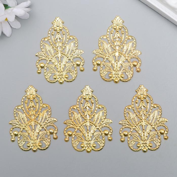 Декоративный элемент Декоративный элемент "Орнамент", цвет золото 3,5х4,8 см