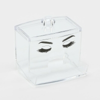 Органайзер для хранения ватных палочек &laquo;Глаза&raquo;, 10,5 х 9,5 см, прозрачный