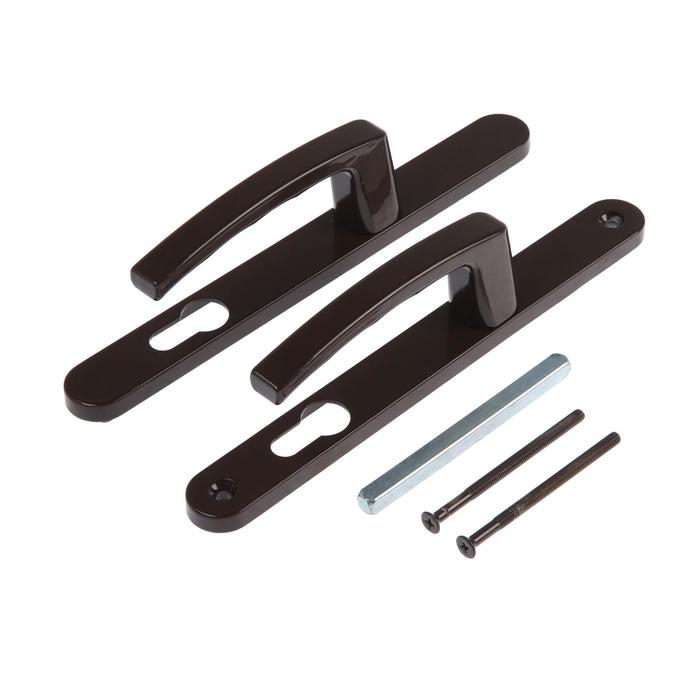 Гарнитур нажимной с пружиной 85/25 стандартный, RAL8017, коричневый Гарнитур нажимной с пружиной 85/25 стандартный, RAL8017, коричневый