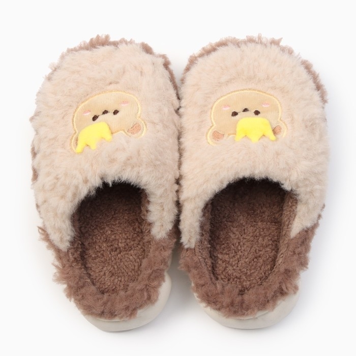 Тапочки детские, размер 24-25, коричневый