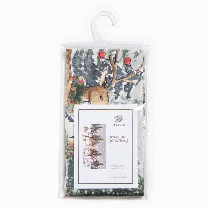 Полотенце "Этель" Праздник в лесу 40х73+/- 3см,100% хл,саржа 190гр/м2