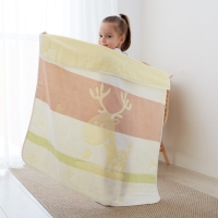 Полотенце детское Крошка Я &laquo;Оленёнок&raquo; 95х100&plusmn;5 см, цвет жёлтый, 100% хлопок, 280 г/м2