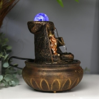 Фонтан настольный от сети, подсветка "Золотой Ганеша у природного фонтана" 20,5х15х15 см Фонтан настольный от сети, подсветка "Золотой Ганеша у природного фонтана" 20,5х15х15 см