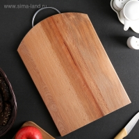 Доскa рaзделочнaя Премиум &laquo;Полубочкa&raquo;, с метaллической ручкой, 35&times;24,5&times;1,8 см, бук