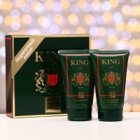 Подарочный набор косметики мужской King, гель для бритья, 125 мл + гель-бальзам после бритья, 125 мл Подарочный набор косметики мужской King, гель для бритья, 125 мл + гель-бальзам после бритья, 125 мл