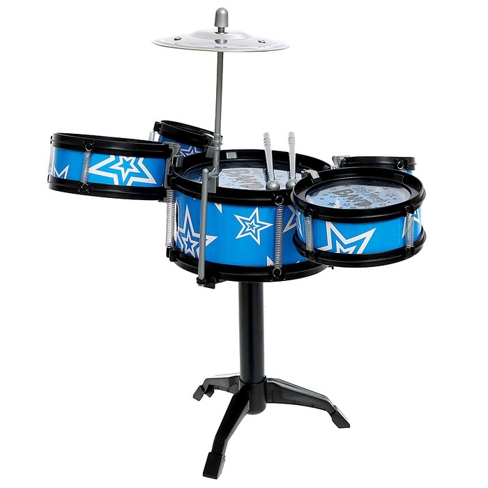 Барабанная установка &laquo;Звезда&raquo;, 5 барабанов, 2 палочки, 1 тарелка