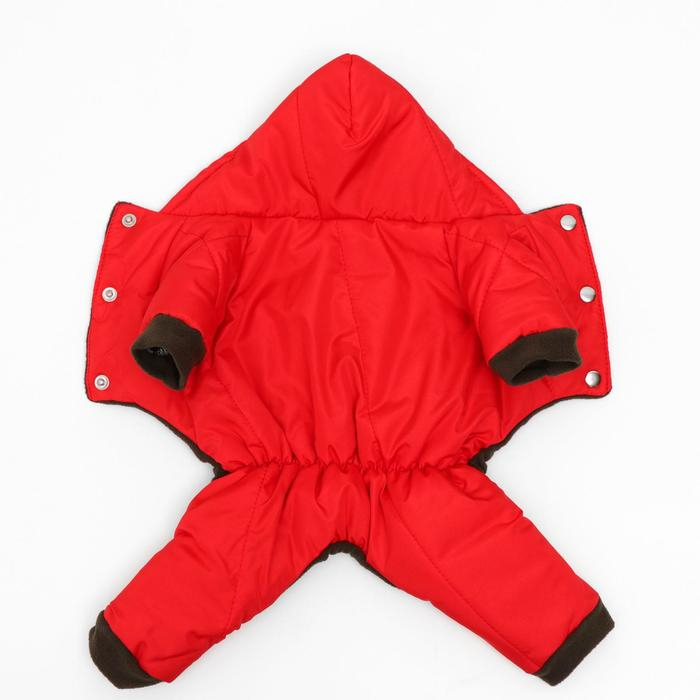 Комбинезон зимний для животных, L (ДС 28-30, ОГ 40-44 см, ОШ 32 см), красный