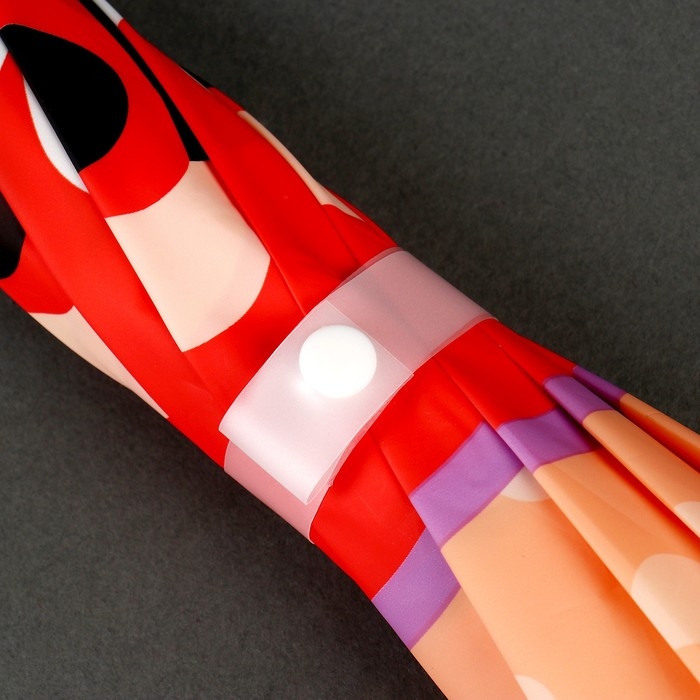 Зонт детский &laquo;Божья коровка&raquo;, полуавтоматический, r=40см, цвет красный