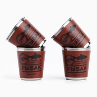 Стопки, набор &laquo;Бывалый рыбак&raquo;, 4 шт х 50 мл