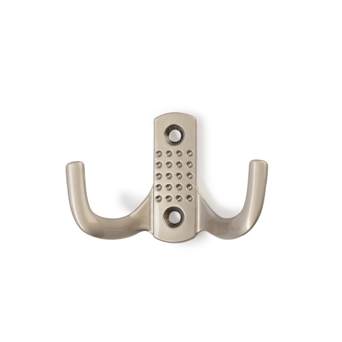 Крючок мебельный ТУНДРА TKD011SS, двухрожковый, цвет сатиновый никель Крючок мебельный ТУНДРА TKD011SS, двухрожковый, цвет сатиновый никель